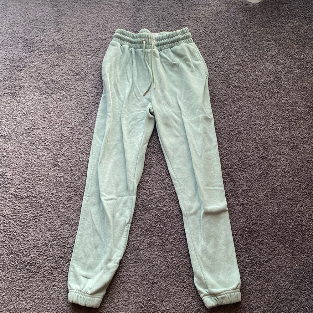 Seafoam green high rise joggers